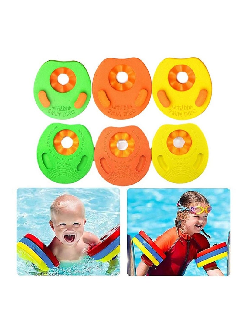 Swimming Arm Floats EVA Foam Arm Bands Floating Sleeves, Water Wings Swimming Arm Floats for 4 14 Year Old Kids Pool Baby Swimming Circles Summer Pool Swimming Supplies 6PCs - Image 1